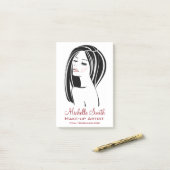 ブラックモダンライトピンクシックまつげメイクアップアーティスト ポストイット (デスク上)