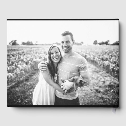 ブラックモダンラグジュアリー結婚ズカスタムゲストブック ゲストブック (裏面)