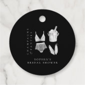 ブラックモダンランジェリー ブライダルシャワー フェイバータグ (裏面)