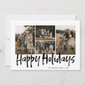 ブラックモダンレタリング5枚フォトハッピー シーズンカード (正面)