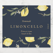 ブラックモダンレモンリモンチェロイベント結婚ズ リキュールボトルラベル (シングルラベル)