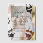 ブラックモダンレースブラランジェリーブライダルシャワー ベラム紙招待状 (オフセット (カップル))