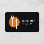 ブラックモダンロミニマルゴすしアジア料理店 名刺 (正面)