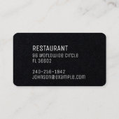 ブラックモダンロミニマルゴすしアジア料理店 名刺 (裏面)