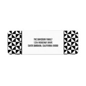 ブラックモダン三角形ホリデー住所 シール (正面)