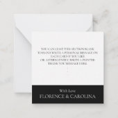 ブラックモダン個人エレガントメモありがとう ノートカード (裏面)