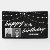 ブラックモダン写真 30歳の誕生日パーティー 横断幕 (横)