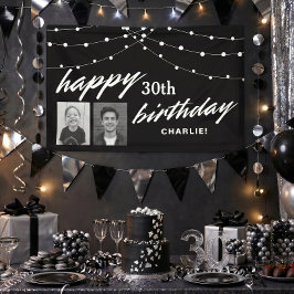 ブラックモダン写真 30歳の誕生日パーティー 横断幕