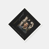 ブラックモダン卒業式パーティー スタンダードカクテルナプキン (角)
