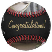 ブラックモダン卒業祝い卒業写真 ソフトボール (裏面)