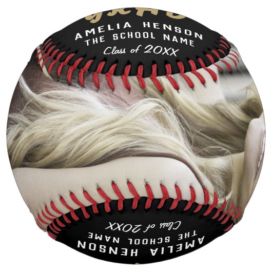 ブラックモダン卒業祝い卒業写真 ソフトボール (正面)