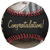 ブラックモダン卒業祝い卒業写真 ソフトボール (裏面)