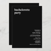 ブラックモダン型バチェロレッテ招待状 招待状 (正面/裏面)