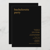 ブラックモダン型バチェロレッテ招待状 招待状 (正面/裏面)