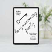 ブラックモダン引っ越し祝いパーティーオープンハウス招待状 (スタンド正面)