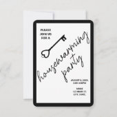 ブラックモダン引っ越し祝いパーティーオープンハウス招待状 (正面)