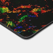 ブラックモダン抽象芸術マーブルカラフルネオンイニシャル デスクマット (コーナー)