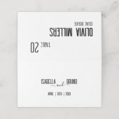 ブラックモダン文字のメ結婚ニュー・オプション座席表 プレイスカード (外部開封)