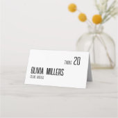 ブラックモダン文字のメ結婚ニュー・オプション座席表 プレイスカード (裏面)