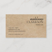 ブラックモダン文字クラフトペストリーシェフベーカリー 名刺 (裏面)