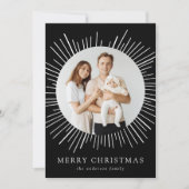 ブラックモダン日が差すことメリークリスマス2写真 シーズンカード (正面)