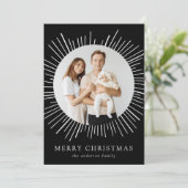 ブラックモダン日が差すことメリークリスマス2写真 シーズンカード (スタンド正面)