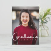 ブラックモダン書道卒業招待状 招待状 (スタンド正面)