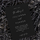 ブラックモダン書道結婚式招待状 招待状