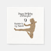 ブラックモダン武術アーツアーツ子供の誕生日 スタンダードカクテルナプキン (正面)