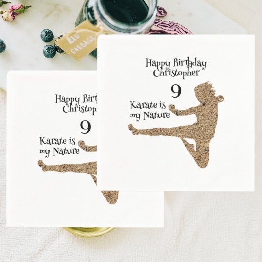 ブラックモダン武術アーツアーツ子供の誕生日 スタンダードカクテルナプキン