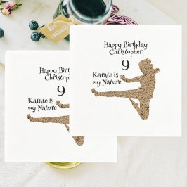 ブラックモダン武術アーツアーツ子供の誕生日 スタンダードカクテルナプキン