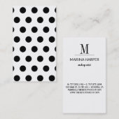 ブラックモダン水玉模様イニシャルテンプレート 名刺 (正面/裏面)