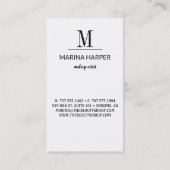 ブラックモダン水玉模様イニシャルテンプレート 名刺 (裏面)