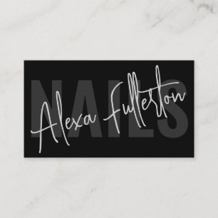 ブラックモダン爪、 ネイルテックManicurist署名 名刺