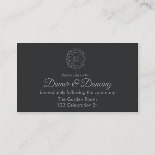 ブラックモダン紙カットマンダラ披露宴 エンクロージャーカード (正面)