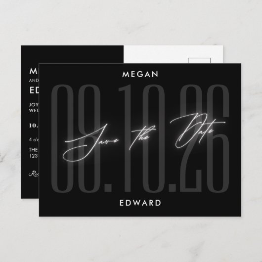 ブラックモダン結婚ズ ポストカード (正面/裏面)