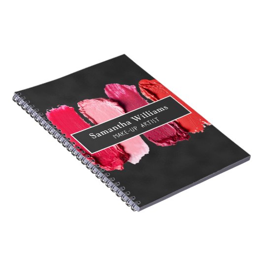 ブラックモダン美しいサロンメイクアップアーティストリップスティック ノートブック (右側)