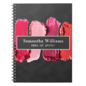 ブラックモダン美しいサロンメイクアップアーティストリップスティック ノートブック (正面)