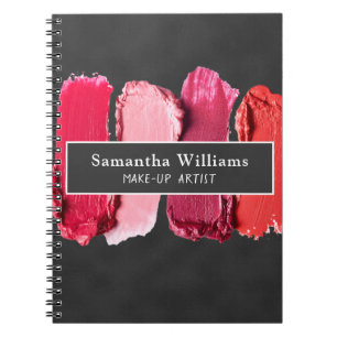 ブラックモダン美しいサロンメイクアップアーティストリップスティック ノートブック