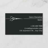 ブラックモダン美容師クラシックバーバーショップ 名刺 (裏面)