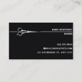 ブラックモダン美容師バーバーショップ 名刺 (裏面)