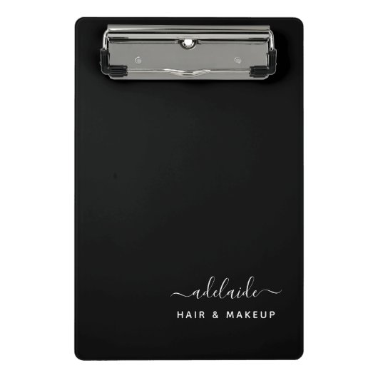 ブラックモダン美容師メイクアップアーティストサロン ミニクリップボード (正面)