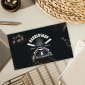 ブラックモダン美容師ロゴバーバーショップビジネス ロイヤリティカード