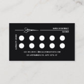 ブラックモダン美容師ロゴバーバーショップビジネス ロイヤリティカード (裏面)