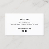 ブラックモダン美容師金ゴールドハート 名刺 (裏面)