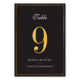 ブラックモダン金ゴールドエレガントなウェディングテーブル番号 テーブルナンバー