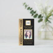 ブラックモダン金ゴールドカスタムエグゼクティブ名刺 名刺 (スタンド正面)