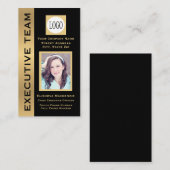ブラックモダン金ゴールドカスタムエグゼクティブ名刺 名刺 (正面/裏面)