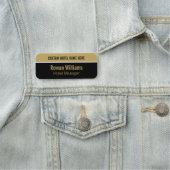 ブラックモダン金ゴールドカスタムホテル従業員 名札 (インサイチュ)