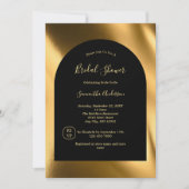 ブラックモダン金ゴールドシスタイリッシュックGlamブライダルシャワー 招待状 (正面)